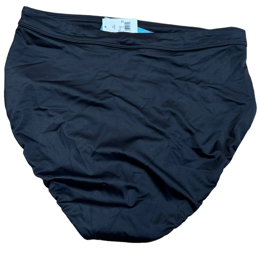BEACH BETTY by Miracle Brands Black High Waist Size Large Bikini Swim Bottoms - Picture 3 of 8